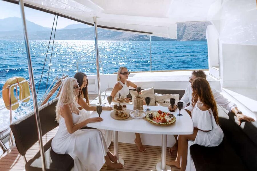 Agios Nikolaos All-inclusive Catamaran Cruise & Water Toys - A Gentle Cruise Across Mirabello Bay