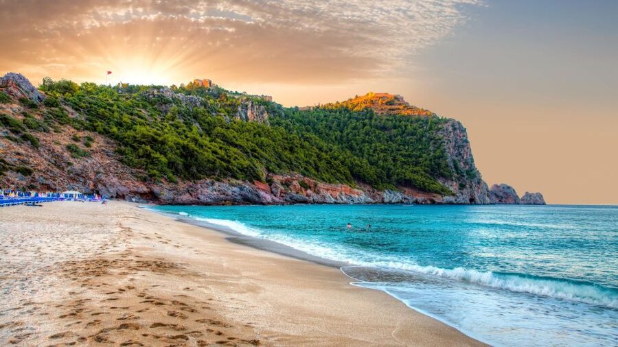 Alanya: Catamaran Boat Trip with Swim Stops and Sunbathing - Cleopatra Beach from a different angle
