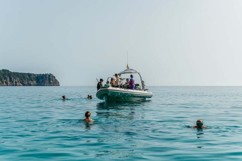 Alcudia or Can Picafort: Dolphin-Watching Cruise - Sea caves viewed from a small boat