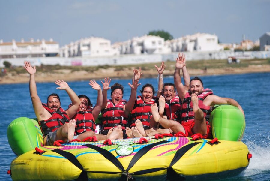 Alicante: Boat Powered Crazy Sofa Ride - Meeting At Puerto Marina Near Casino Mediterraneo