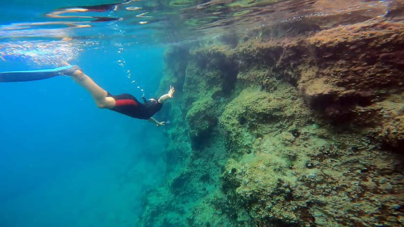 Athens, Nea Makri: Guided Small Group Snorkeling Boat Trip - First stop: one hour around Marathon Cape
