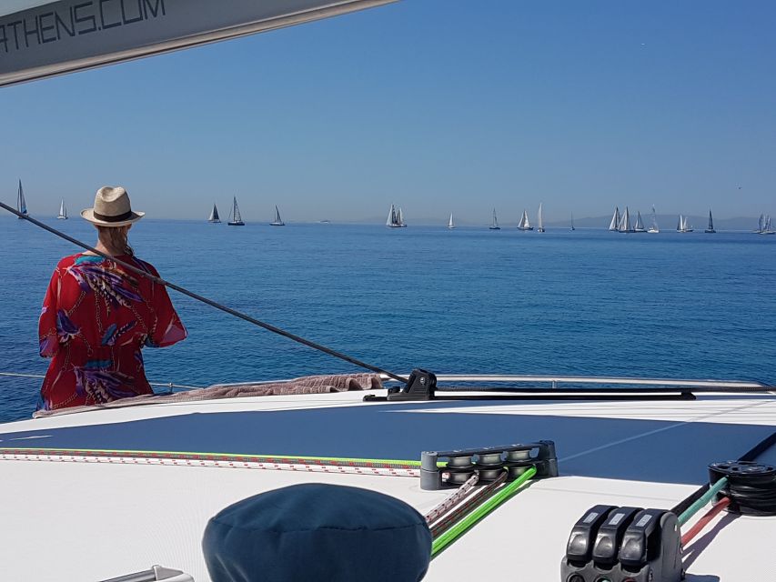 Athens: Riviera Catamaran Cruise with Meal and Drinks - What the return sail feels like