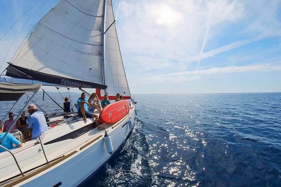 Barcelona: Coastline Boat Trip with Snacks and Cava - The view from the water