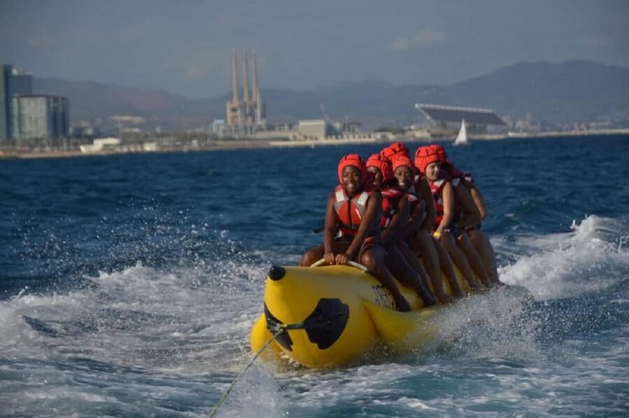 Barcelona: Inflatable Banana Boat Ride - Who will enjoy this most?