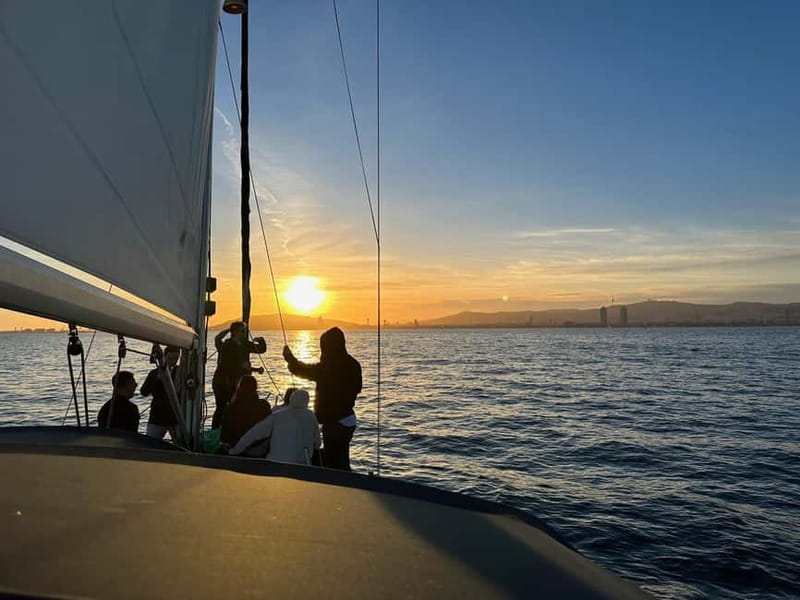 Barcelona: Sunset Boat Trip with Cava Wine and Snacks - Barcelona’s skyline from the Mediterranean