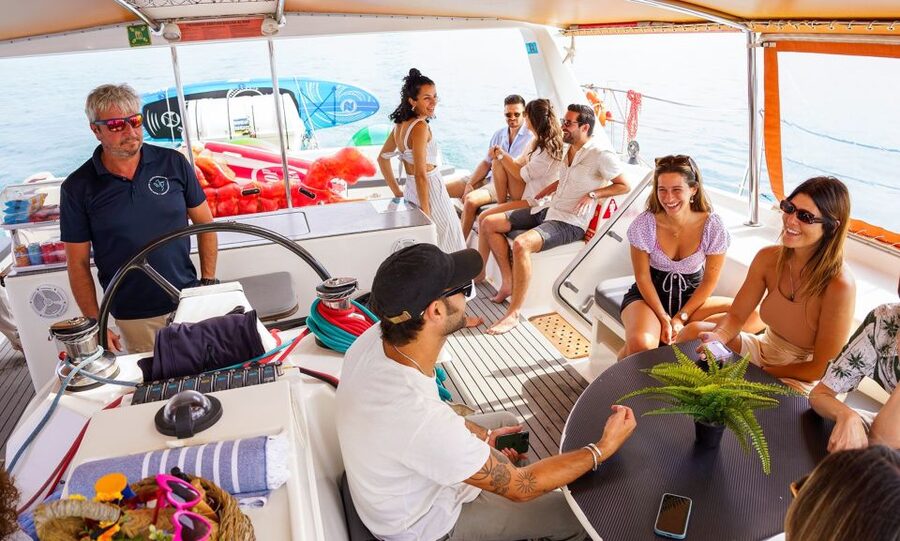 Barcelona: Sunset or Day Catamaran Cruise with Tapa & Drink - Day sailing: the 30-minute Mediterranean swim stop