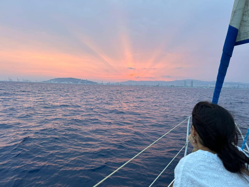 Barcelona: Sunset Sailboat Cruise with Drinks and Snacks - The first minutes on the Mediterranean