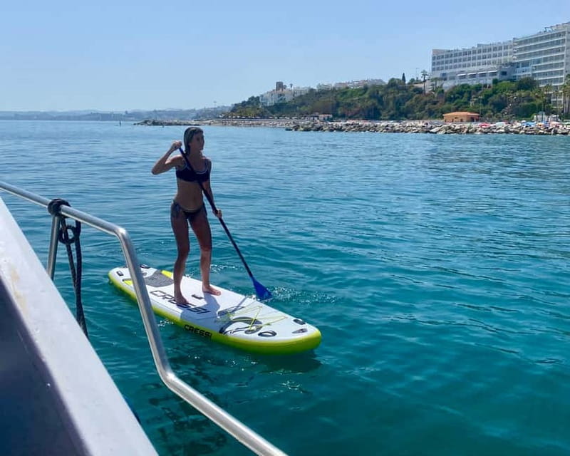 Benalmádena Boat Tour with Snorkeling, Water Slide and Lunch - Seventy-five minutes looking for wild dolphins