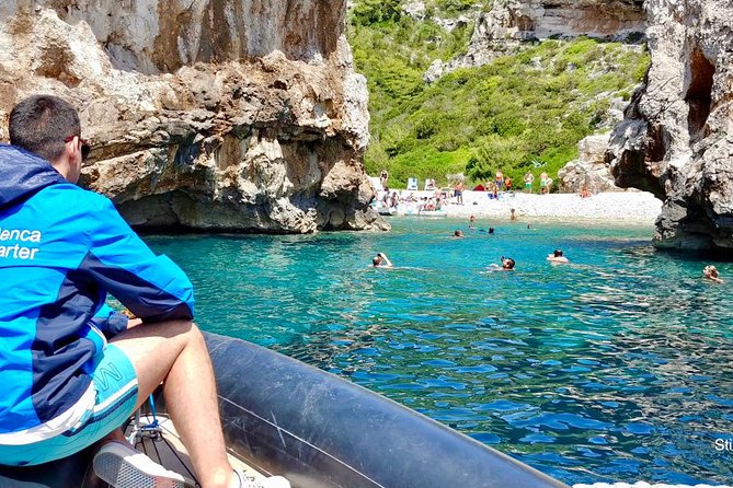 Blue cave, Mamma Mia and Hvar, 5 islands speedboat tour - Passing Srebrena, the Mamma Mia beach