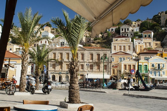 Boat Trip to Symi Island with swimming stop at St George Bay - Arriving in Symi after the swim