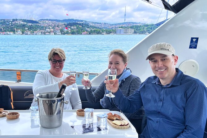 Bosphorus Yacht Cruise with Stopover on the Asian Side - (Morning or Afternoon) - Food, drinks, and service on board