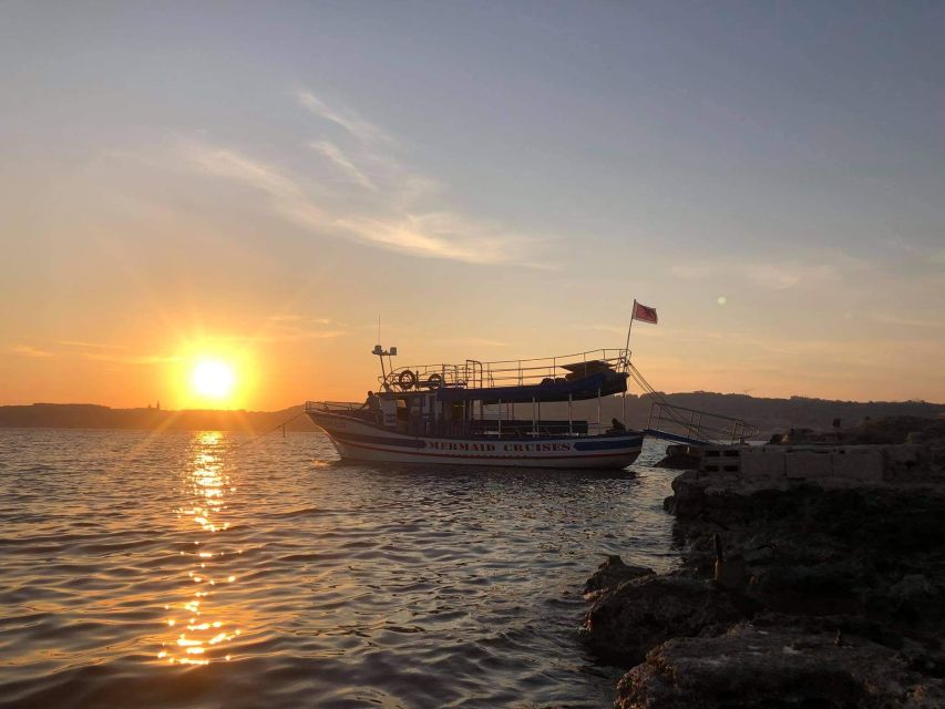 Bugibba: Scenic Sunset Cruise with Blue Lagoon Swim Stop - Sunset from the deck instead of the shore