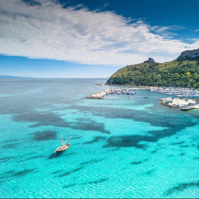 Cagliari: Boat Tour with Swim Stops, Snorkeling, & Aperitif - Marina Piccola and the first 10 minutes