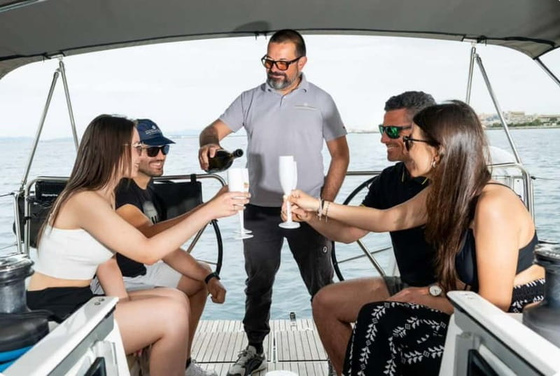 Cagliari: Catamaran Tour, Swimming, Snorkeling, & Prosecco - Cala Mosca: your first chance to swim