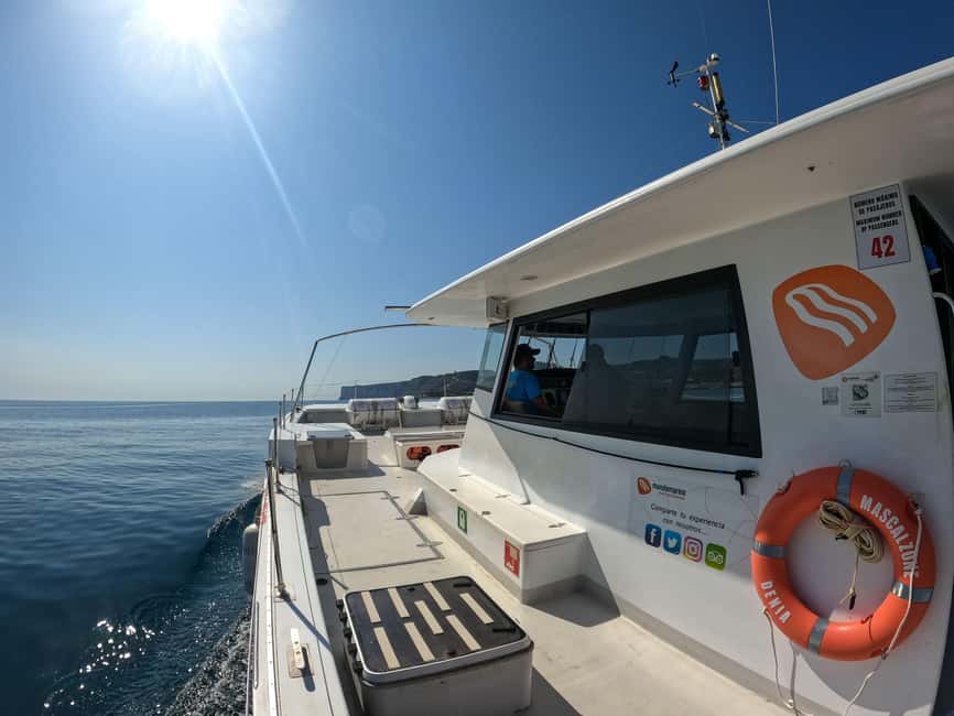 Calpe: Motor catamaran with a swim stop and optional lunch - The Mediterranean swim stop