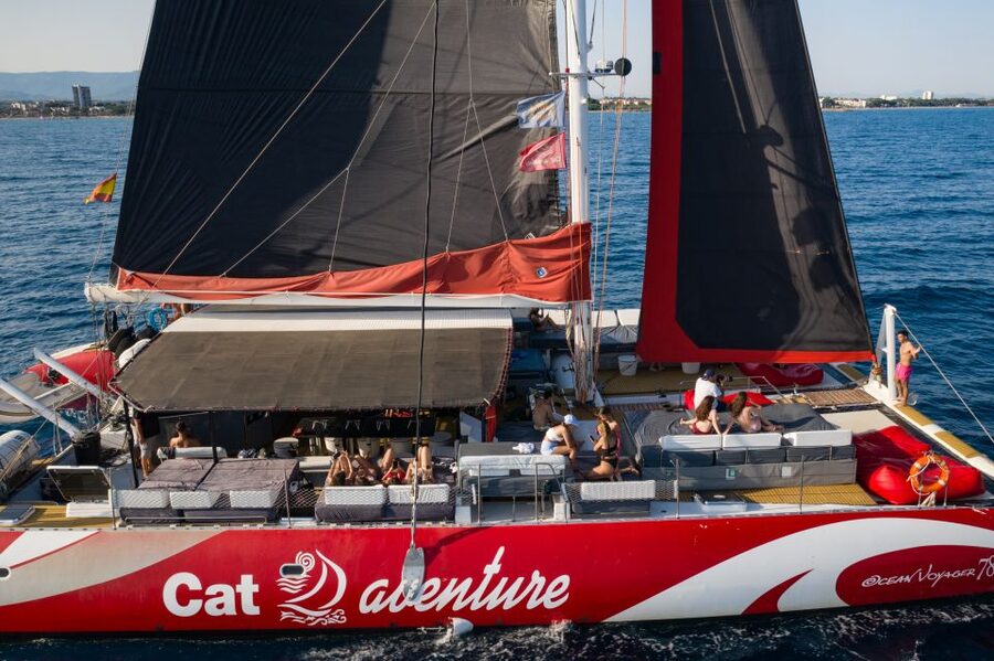 Cambrils: Catamaran Cruise with Drinks and BBQ Lunch Option - The first hour along the Catalan coast