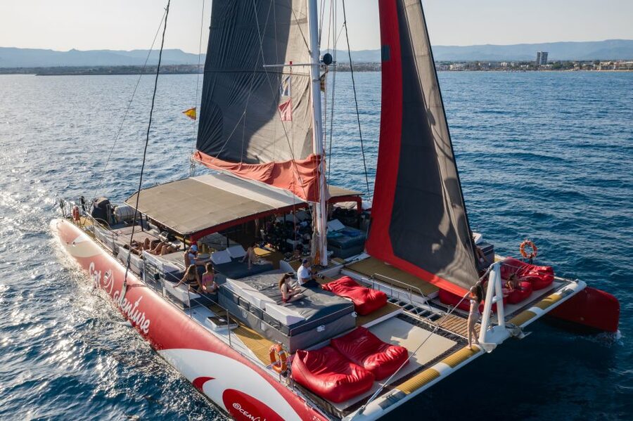 Cambrils: Catamaran Day Cruise with BBQ and Drinks - Two swimming stops, with mixed snorkeling conditions