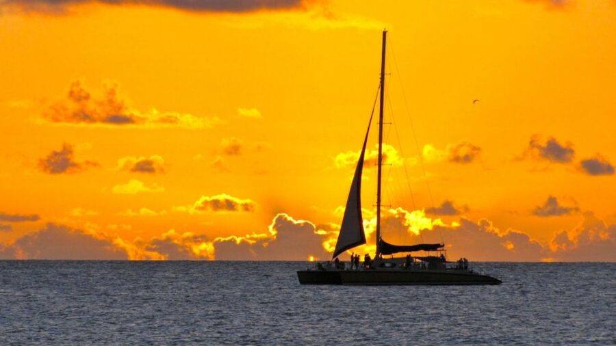 Cambrils: Costa Dorada Sunset Catamaran Cruise with Drinks - Leaving Cambrils for the open sea