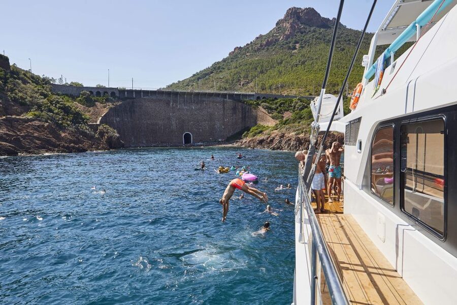 Cannes: Half-Day Catamaran Cruise with Lunch - A cold buffet lunch at about 1:00 PM