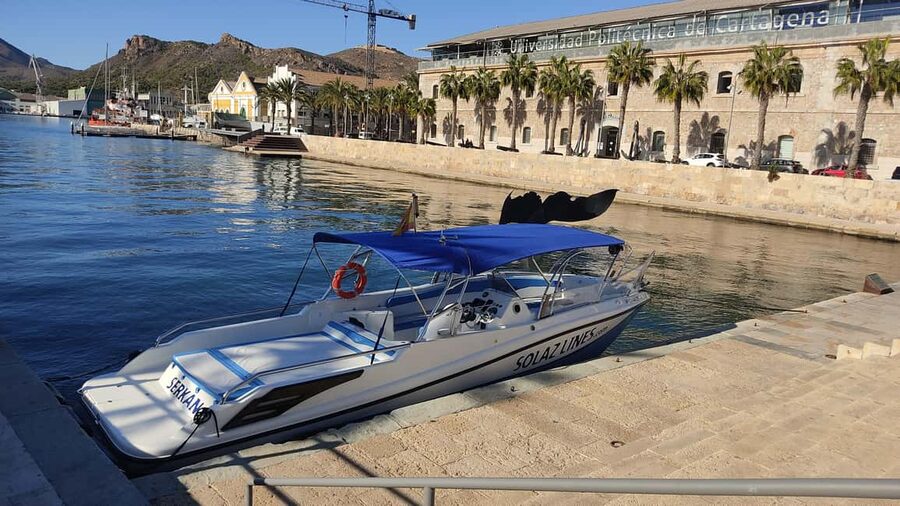 Cartagena: Guided boat tour to Isla de las Palomas - La Algameca Chica and La Algameca Grande