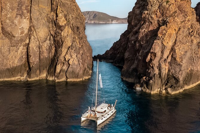 Catamaran Full-Day of Milos and Poliegos With Lunch & BBQ - From Adamas to Cape Vani by catamaran