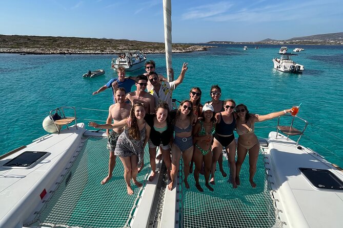 Catamaran Semi Cruise Paros Antiparos includes Food and Drinks - Sunset sailing back toward Parikia