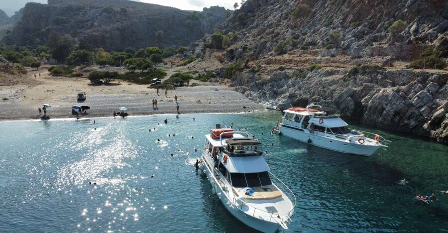 Chania: Menies Beach & Chironisia Bay Cruise with Snorkeling - Key points at a glance
