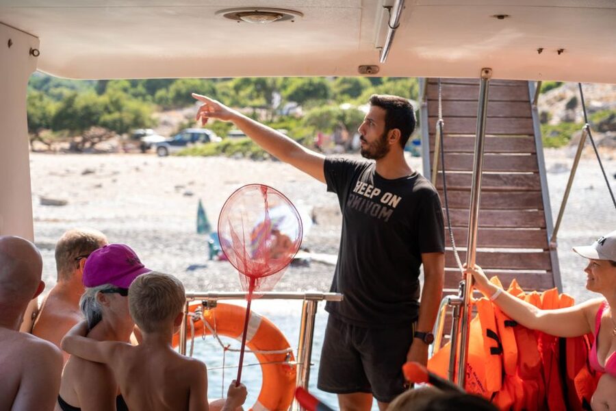 Chania: Menies Beach & Chironisia Bay Cruise with Snorkeling - The boat, crew, and group size