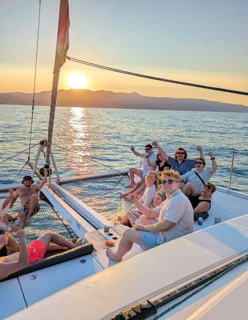 Chania Old Port:Luxury Sunset Catamaran Cruise with Prosecco - Leaving Chania Old Port with Prosecco