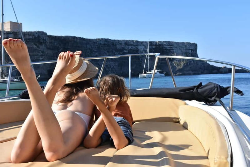 Cirkewwa/Mgarr: Blue and Crystal Lagoon Private Boat Charter - A small boat makes Comino feel more personal