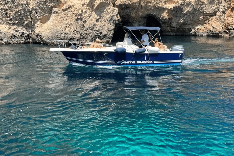 Cirkewwa/Mgarr: Blue and Crystal Lagoon Private Boat Charter - Monte Cristo and Popeye’s Cave set the scene