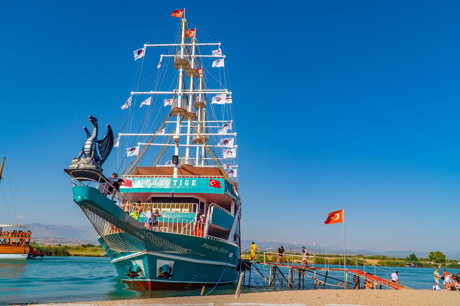 City of Side: Sightseeing Cruise w/ Swim Stops & Foam Party - Sailing from river water to the Mediterranean