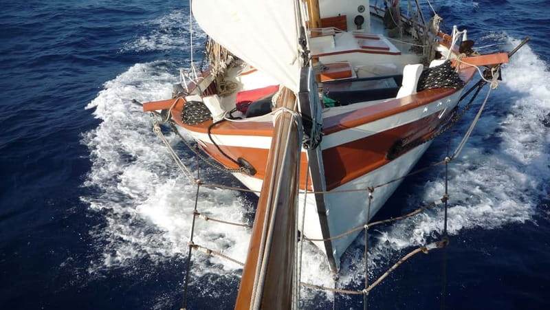 Corfu: Sunset Cruise on a Traditional Wooden Sailing Yacht - The old fortress and Garitsa Bay from offshore