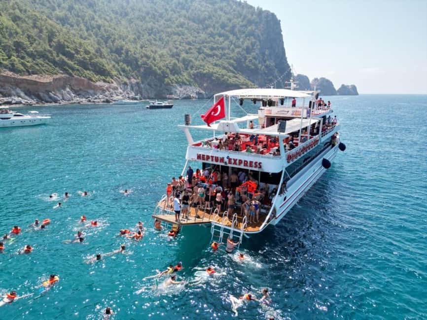 From Alanya: Boat Tour with Unlimited Soft Drinks and Lunch - Ulas Beach and the onboard lunch
