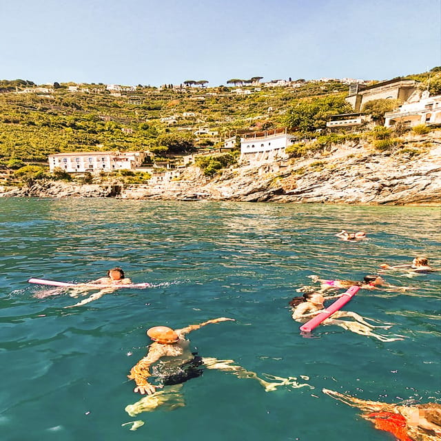 From Amalfi: Coast & Furore Fjord Boat Tour with Swim Break - Minori and Maiori, a wider coastal view