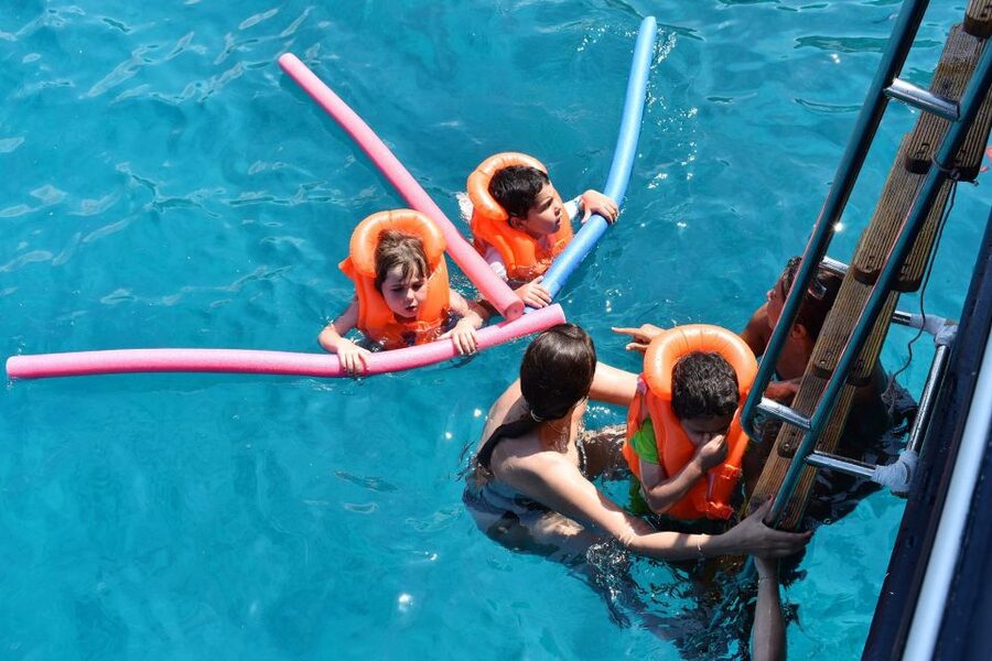 From Athens: Agistri, Moni & Aegina Day Cruise with Swimming - The return sail, sunset views, and music upstairs