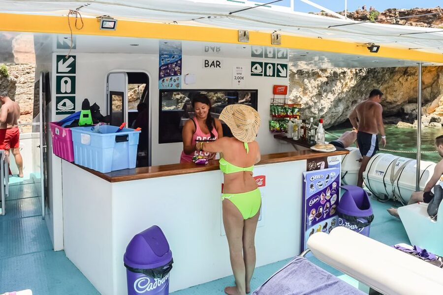 From Bugibba: Blue Lagoon Afternoon Swim with Sunset Cruise - The boat: part cruise, part floating swimming platform