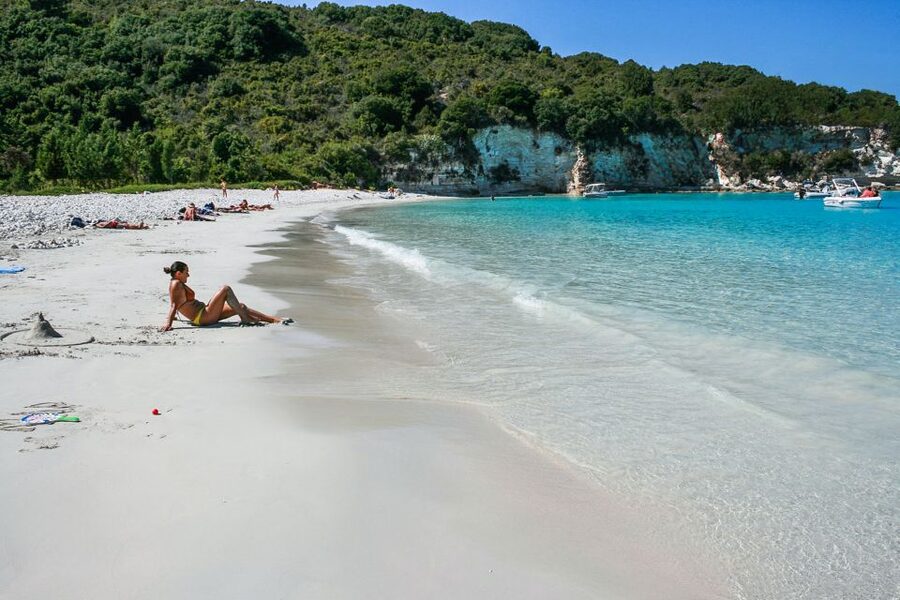 From Corfu: Day Cruise to Paxos, Antipaxos, and Blue Caves - Antipaxos swimming at Mesovrika or Voutoumi