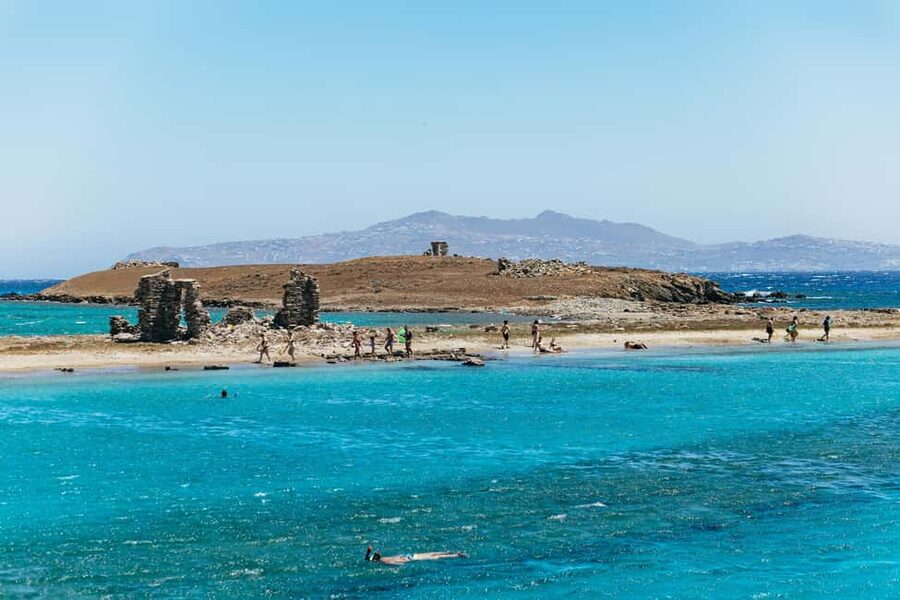 From Mykonos: Cruise to Delos and Rhenia with Lunch - Lunch with chicken souvlaki-style skewers