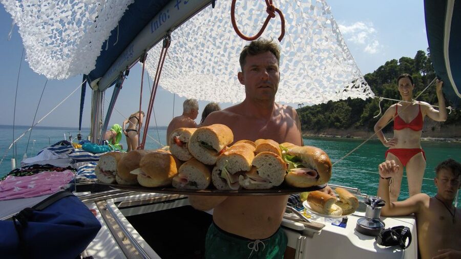 From Nea Fokea: Chalkidiki 6-Hour Cruise by Sailing Boat - Kriopigi adds a beach-bar pause