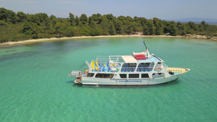 From Ouranoupoli: Blue Lagoon Two Island Cruise - Ammouliani Island, village time, and the local market