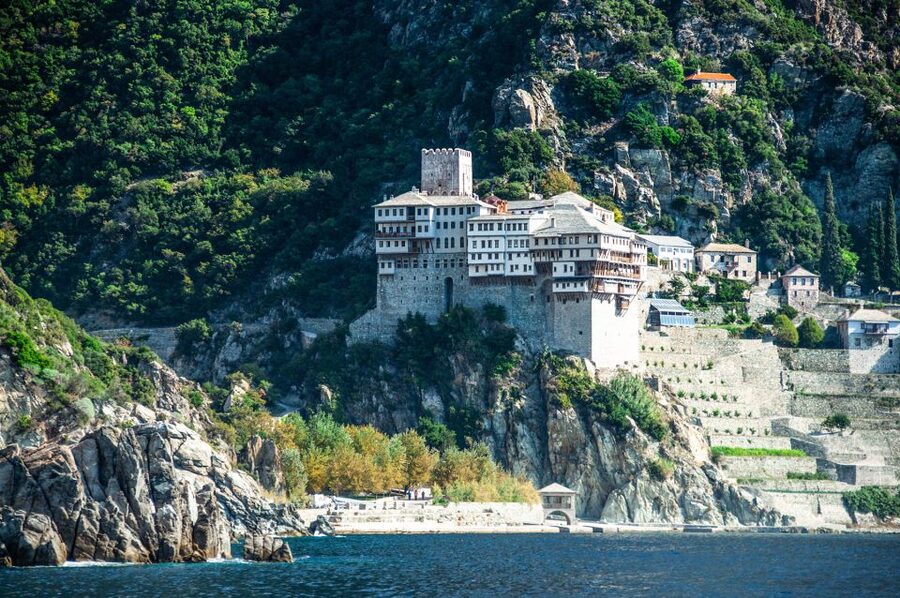 From Ouranoupolis: Cruise to Mount Athos Monasteries - Shade, seating, and onboard comfort