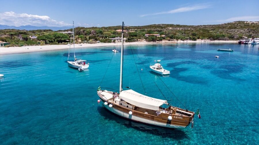 From Palau or La Maddalena: Archipelago Sailing Ship Tour - Santa Maria: a swim from the boat