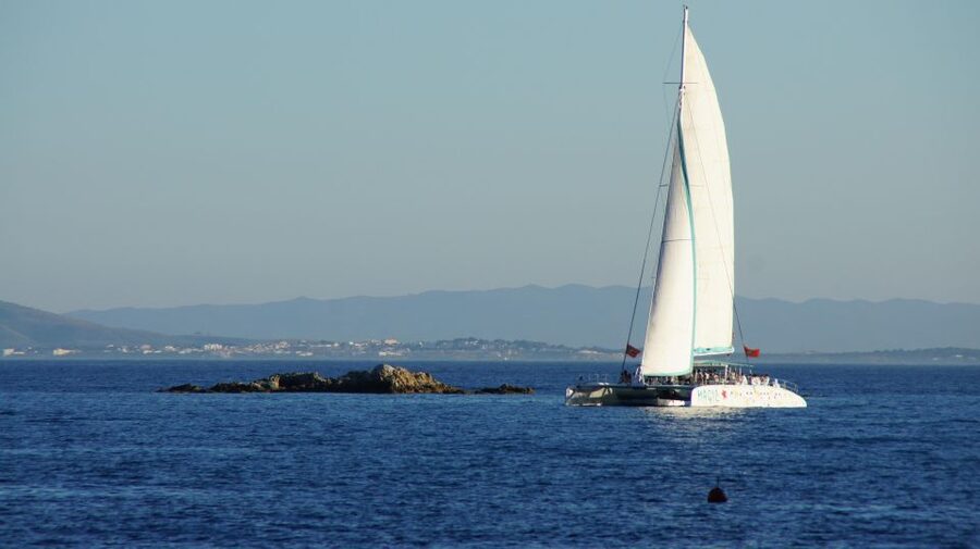 From Roses: Sunset Catamaran Cruise - Meeting the catamaran beside Roses’ waterfront
