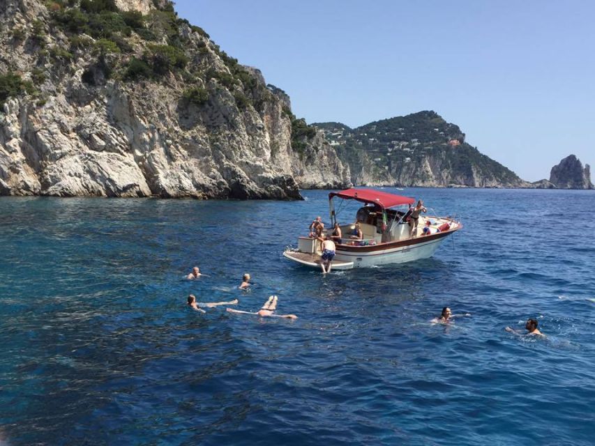 From Sorrento: Capri Guided Boat Tour - Swimming before Capri