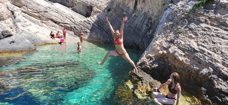 From Split: Blue Cave, Hvar, Mamma Mia, 5 Islands boat Tour - Vis Military History at Stupišće