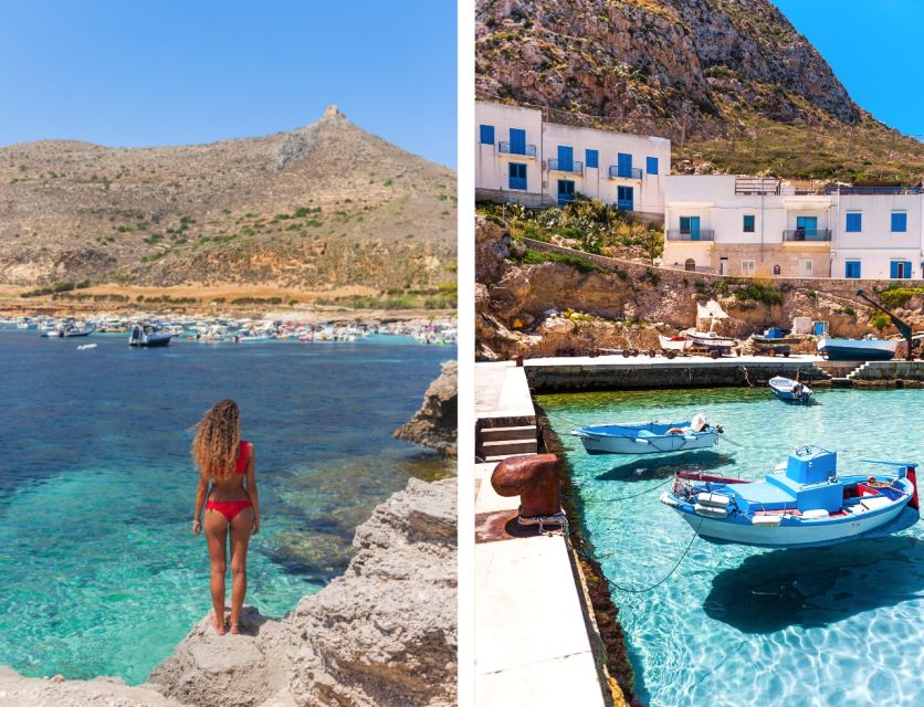 From Trapani: Favignana and Levanzo Mini Cruise with Lunch - The swim stop depends on the sea