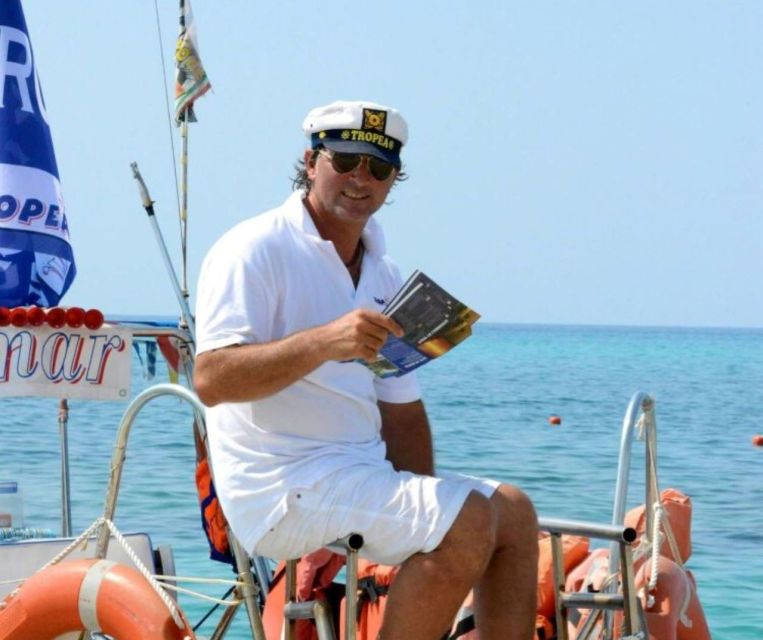From Tropea: Capo Vaticano boat tour with snorkel & aperitif - Praia di Fuoco and the Cave of Love