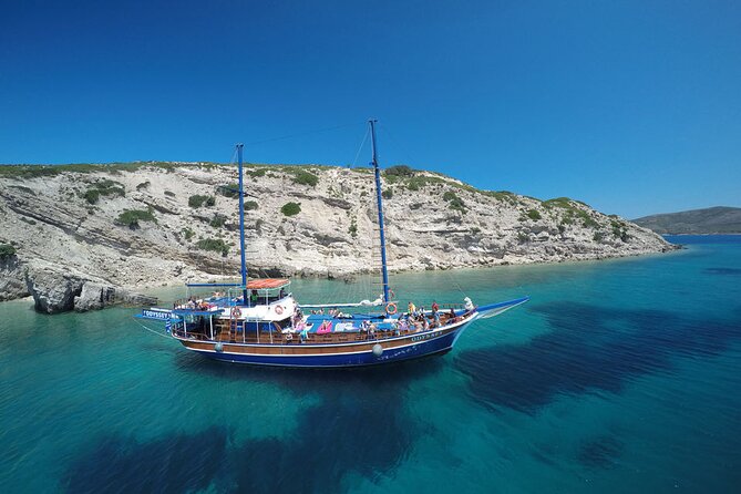 Full Day 3-Island Boat Cruise from Port of Kos - Swimming In The Clear Water Near Plati