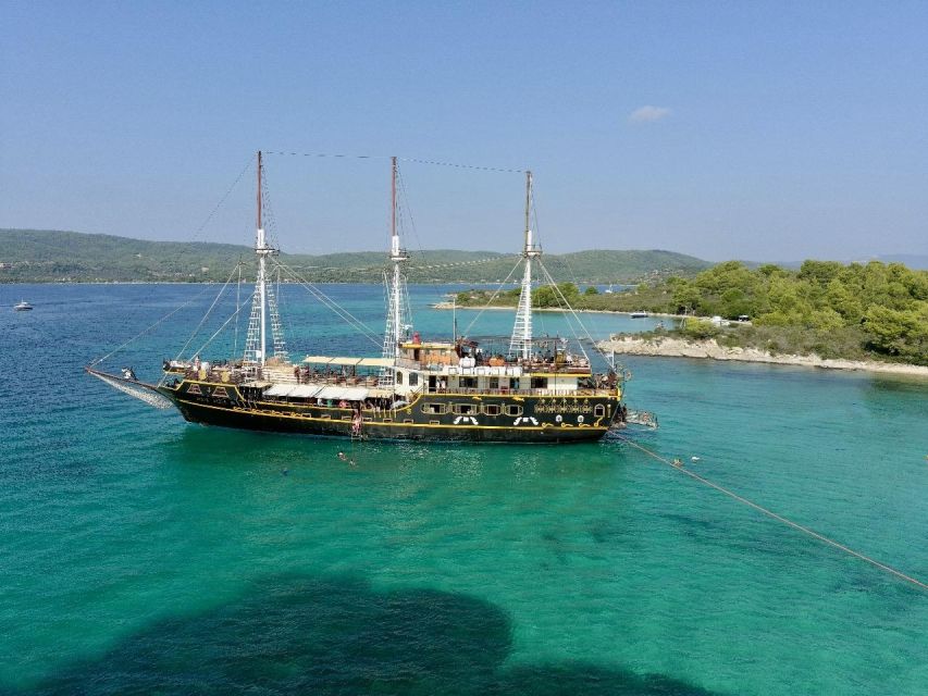 Halkidiki: Blue Lagoon Cruise on a Pirate's Boat - Cruising Past Diasporos Island